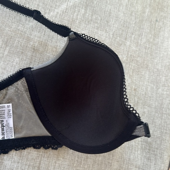 B Tempt'd by Wacoal Bra 32DD Gray Black Lace Underwire Front Closure cross back - Picture 6 of 7